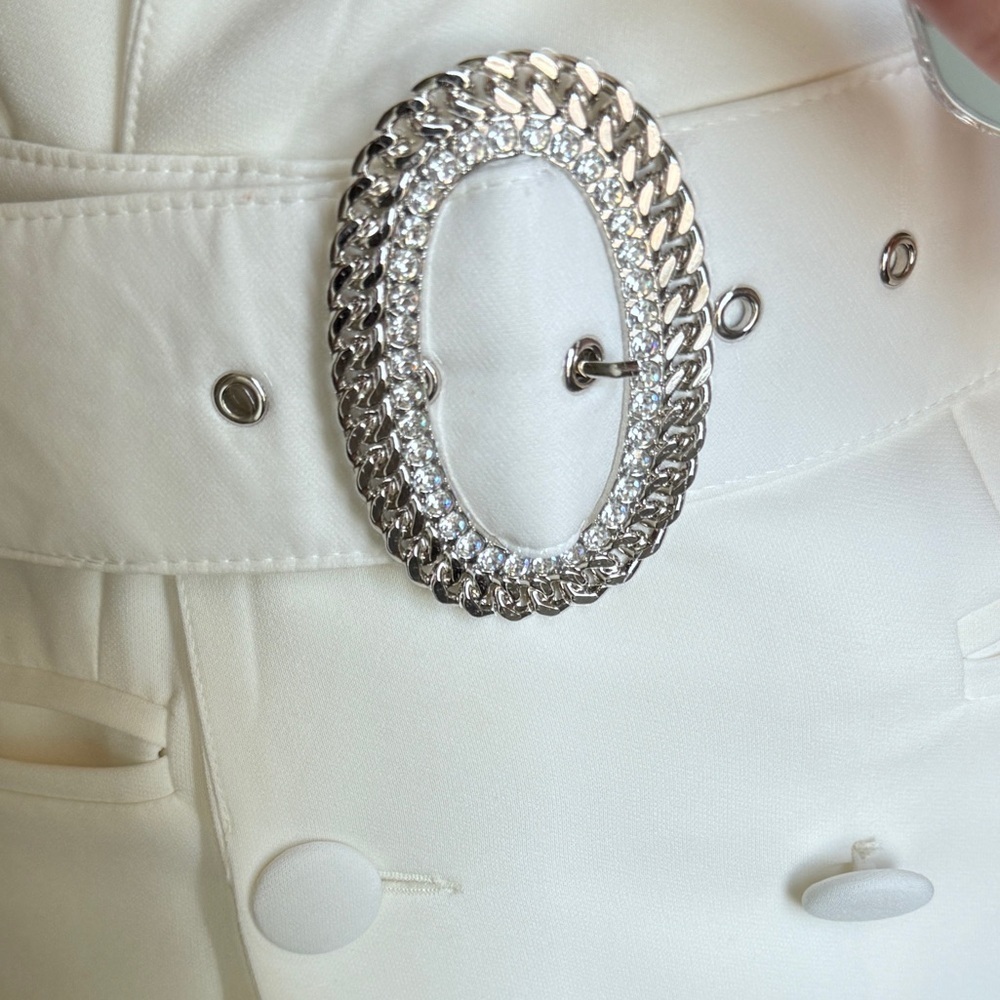 LICHI Belted Cream Mini Dress in Small - Picture 3 of 16